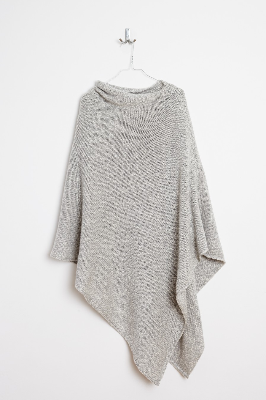 Women Petit Calin | Melierter Poncho Extralang Aus 100% Cashmere - Farbe Dusty Melange - Petit Calin Hamburg