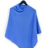 Women Petit Calin | Kaschmirponcho - Farbe Azure - Petit Calin Hamburg