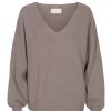 Women Petit Calin | Kaschmirpullover Mit V-Ausschnitt - Farbe Weimaraner - Petit Calin Hamburg