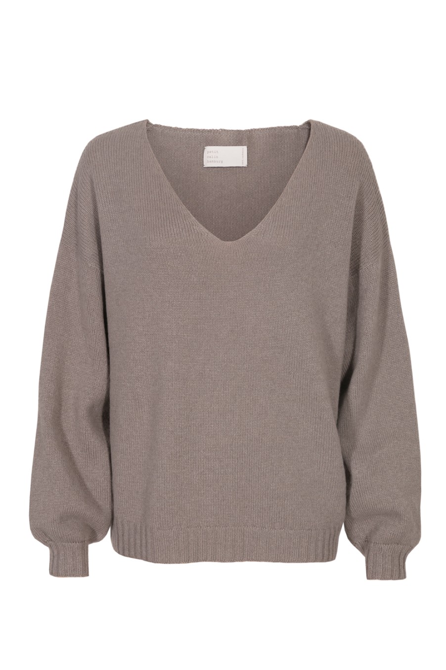 Women Petit Calin | Kaschmirpullover Mit V-Ausschnitt - Farbe Weimaraner - Petit Calin Hamburg