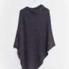 Women Petit Calin | Melierter Poncho Aus 100% Cashmere - Farbe Orkney Blue - Petit Calin Hamburg